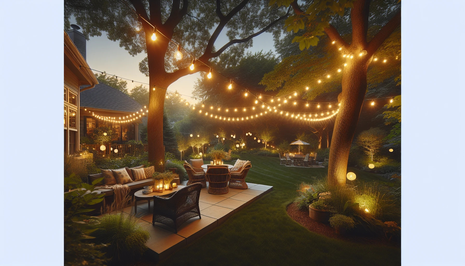 Budget-Friendly Backyard Solutions-String Light Canopy