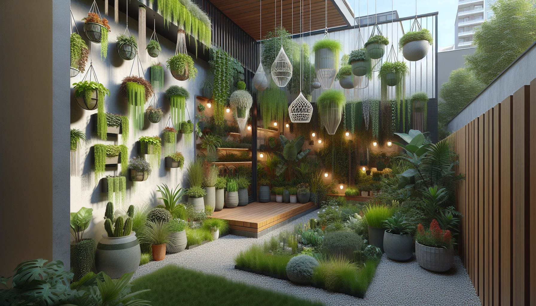 Small Space Backyard Landscaping Ideas-Hanging Plant Systems