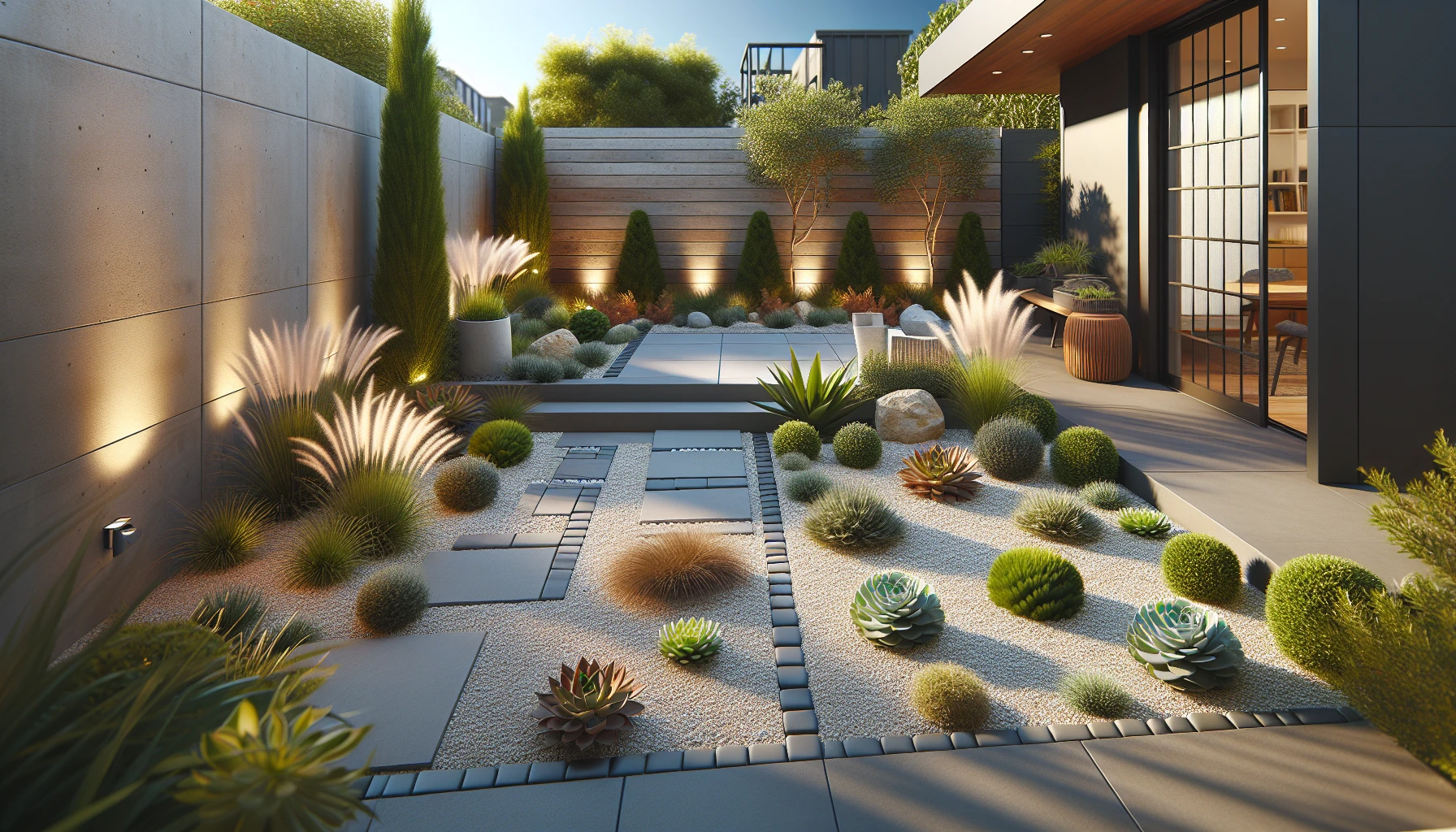Small Space Backyard Landscaping Ideas-Gravel Garden Design