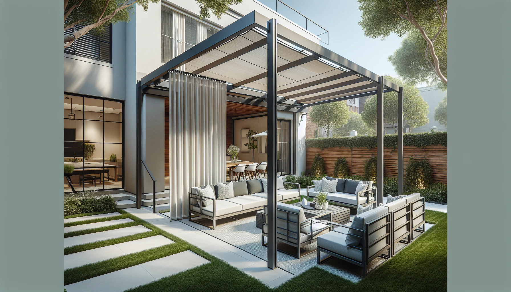 Modern Steel Pergola System