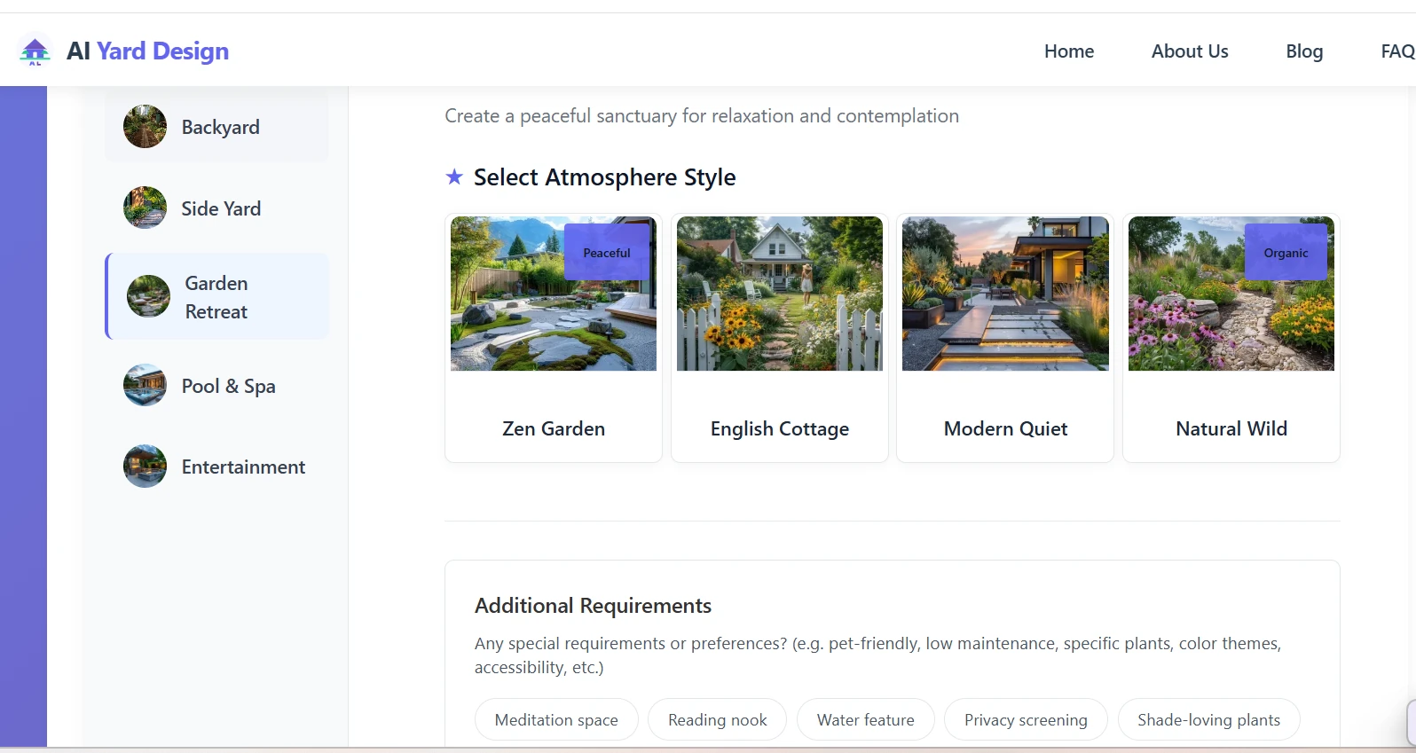 AI Garden Retreat Design
