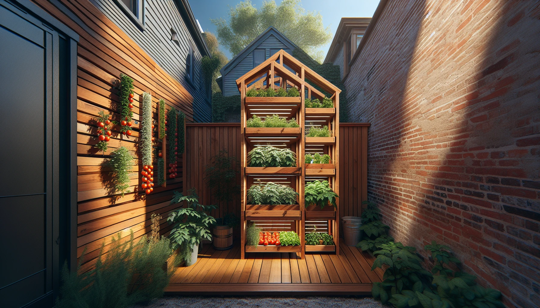 Narrow Backyards landscaping ideas-Vertical Farm Mode