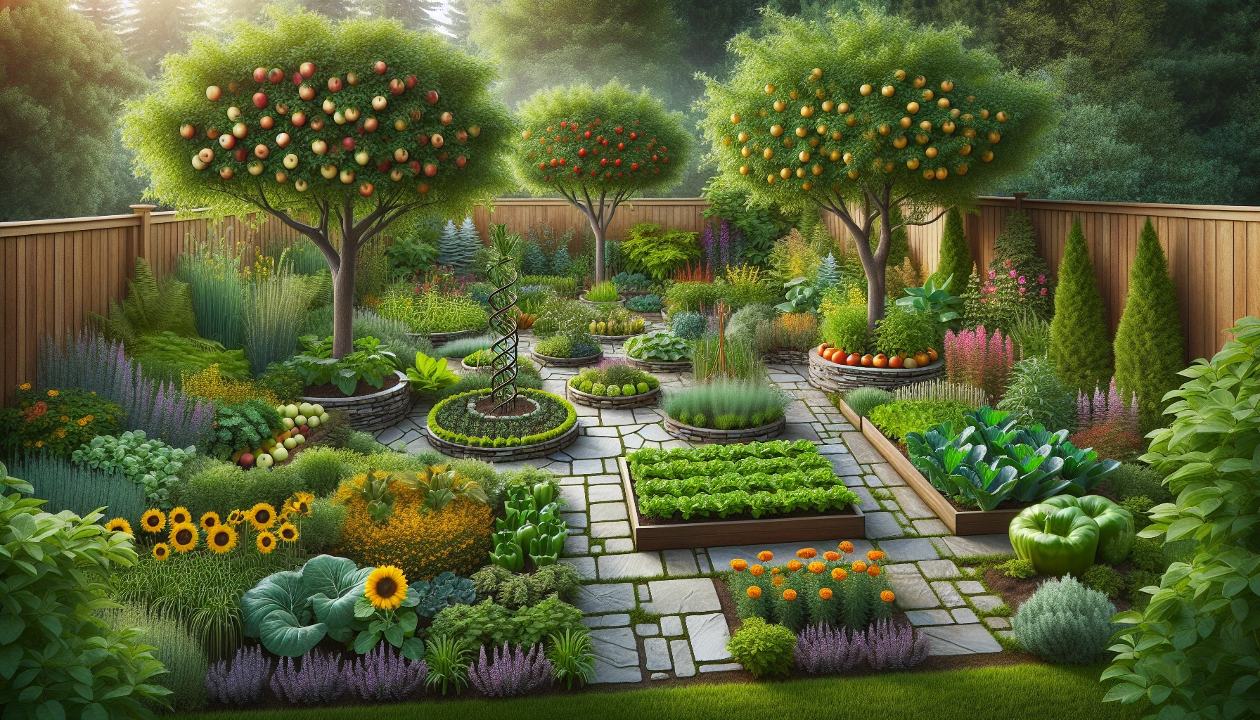 Plant Combinations and Garden Backyard landscaping-Edible Landscape Integration