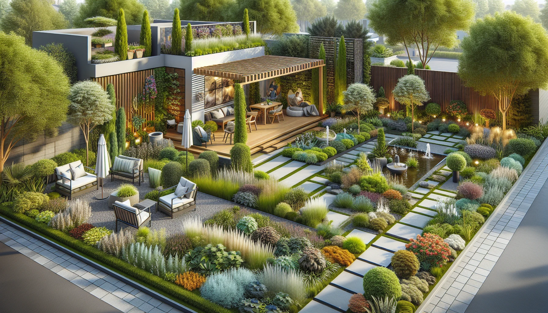 Trending Front Yard Landscaping Ideas for 2025-Micro-Climate Creation