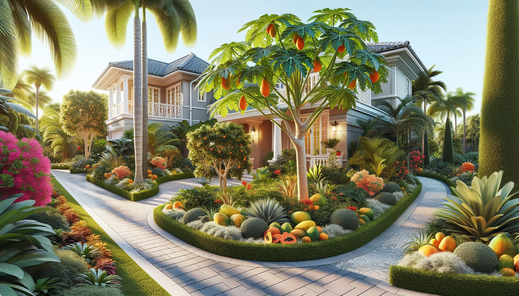 Tropical Front Yard Landscaping Ideas-Tropical Fruit Tree Garden