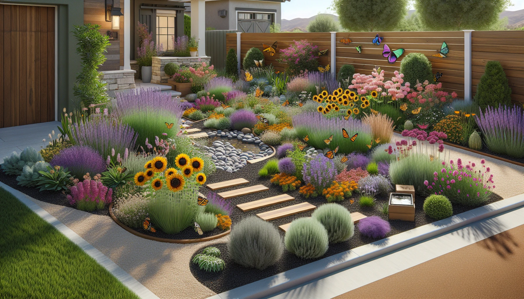 Trending Front Yard Landscaping Ideas for 2025-Pollinator-Friendly Gardens