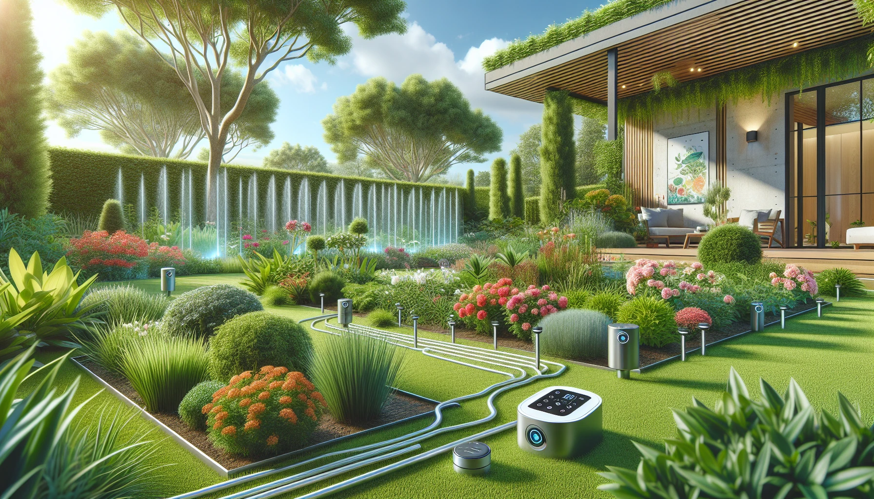 Trending Front Yard Landscaping Ideas for 2025-Smart Irrigation Systems