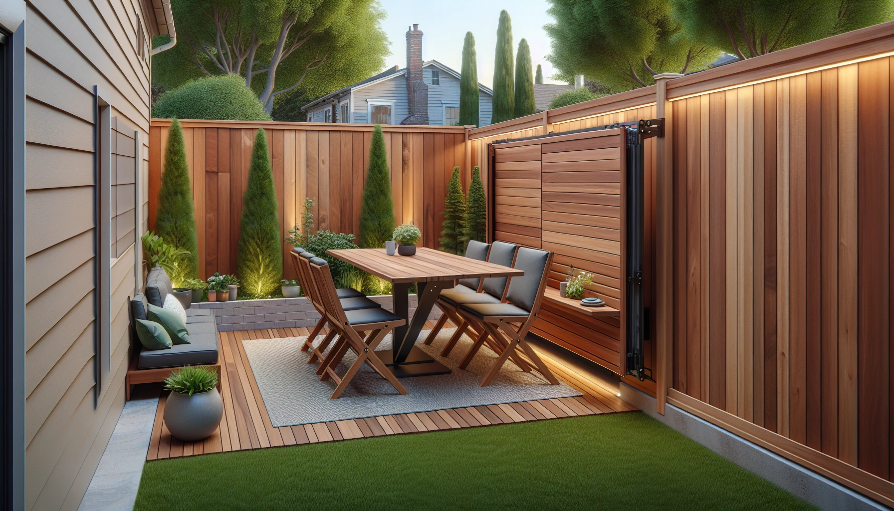 Narrow Backyards landscaping ideas-Foldable Width Extension