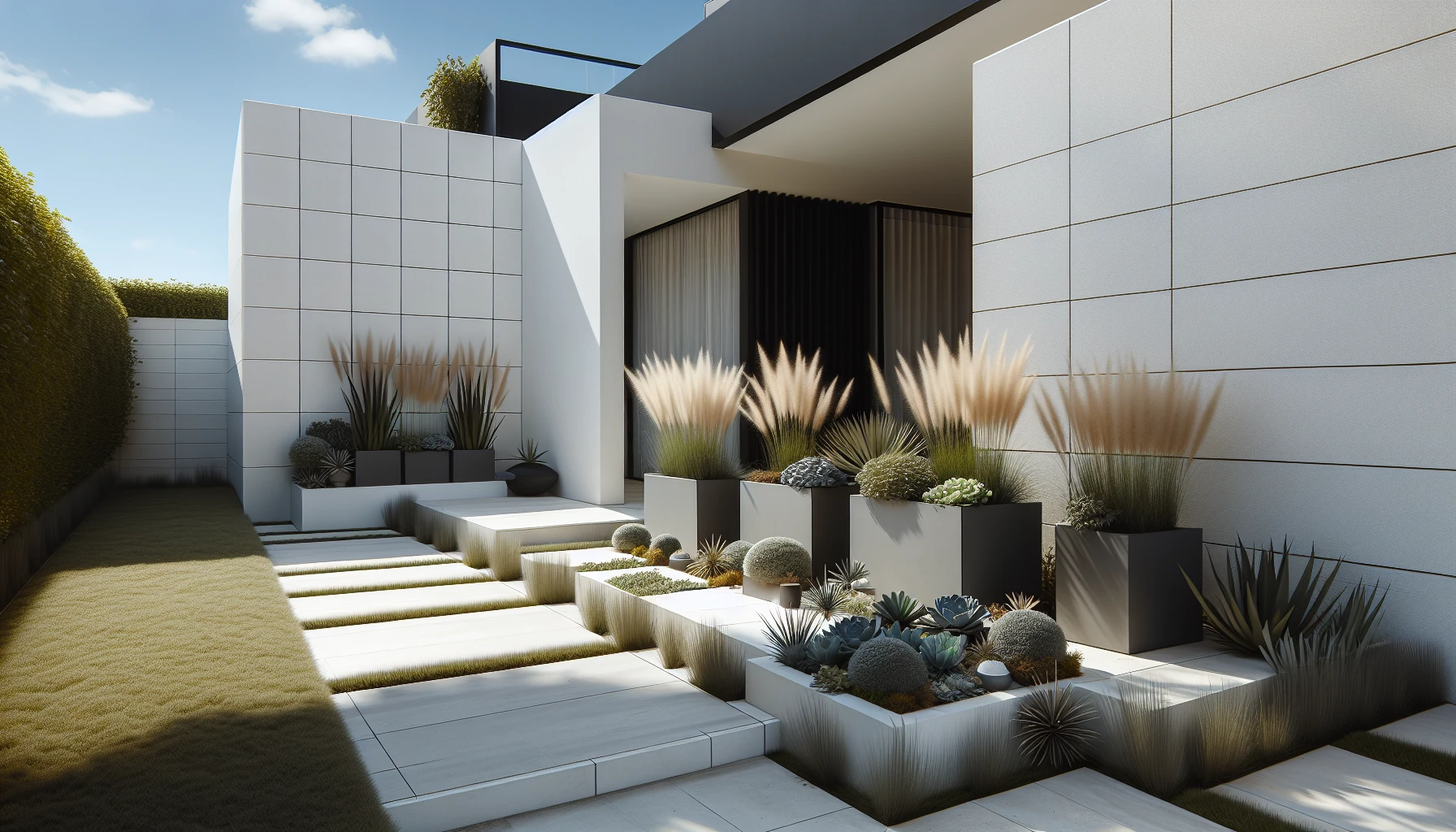 Decorative Side Yard Landscaping Ideas-Modern Minimalist Side Yard
