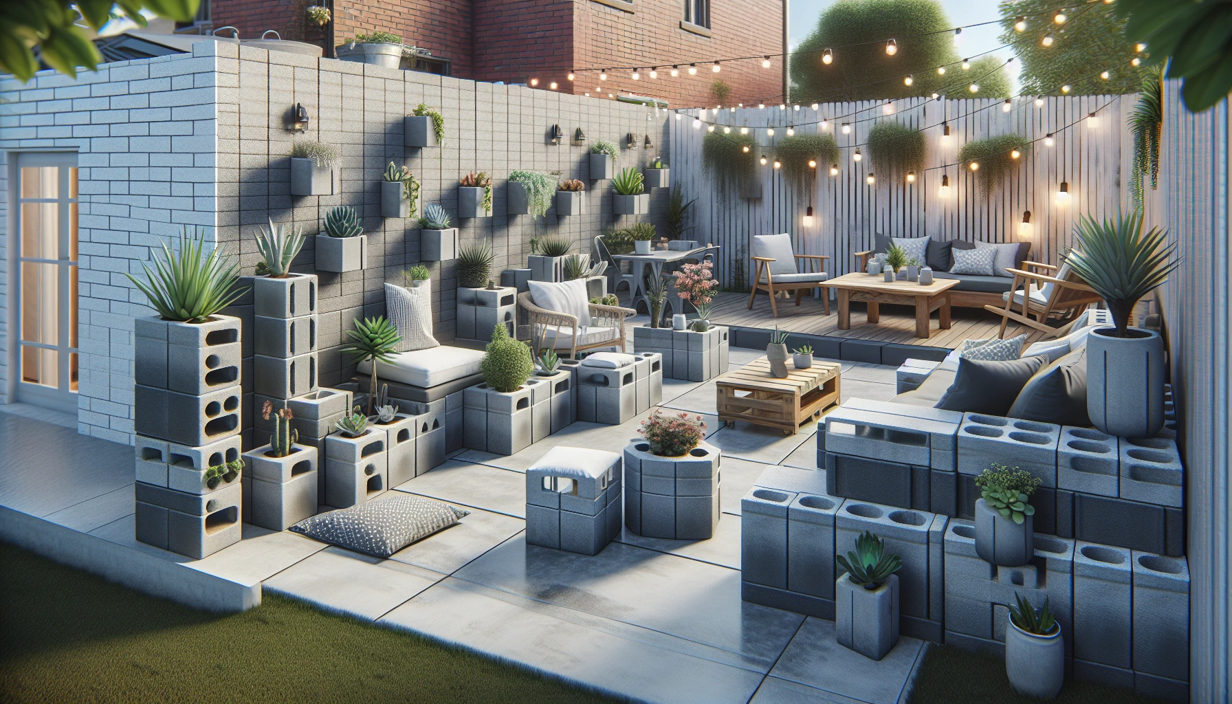 Budget-Friendly Backyard Solutions-Cinder Block Features