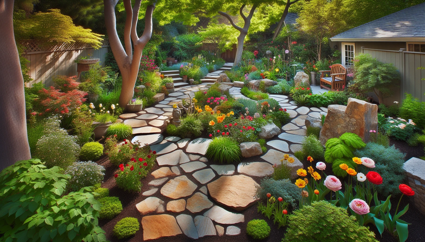 Budget-Friendly Backyard Solutions-Rocks and Stone Pathways