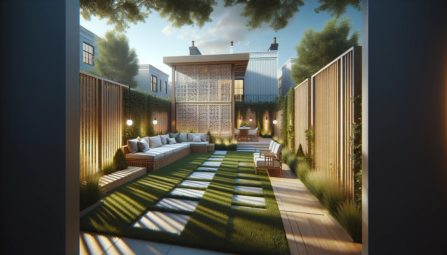 Narrow Backyards landscaping ideas-Privacy Function Balance