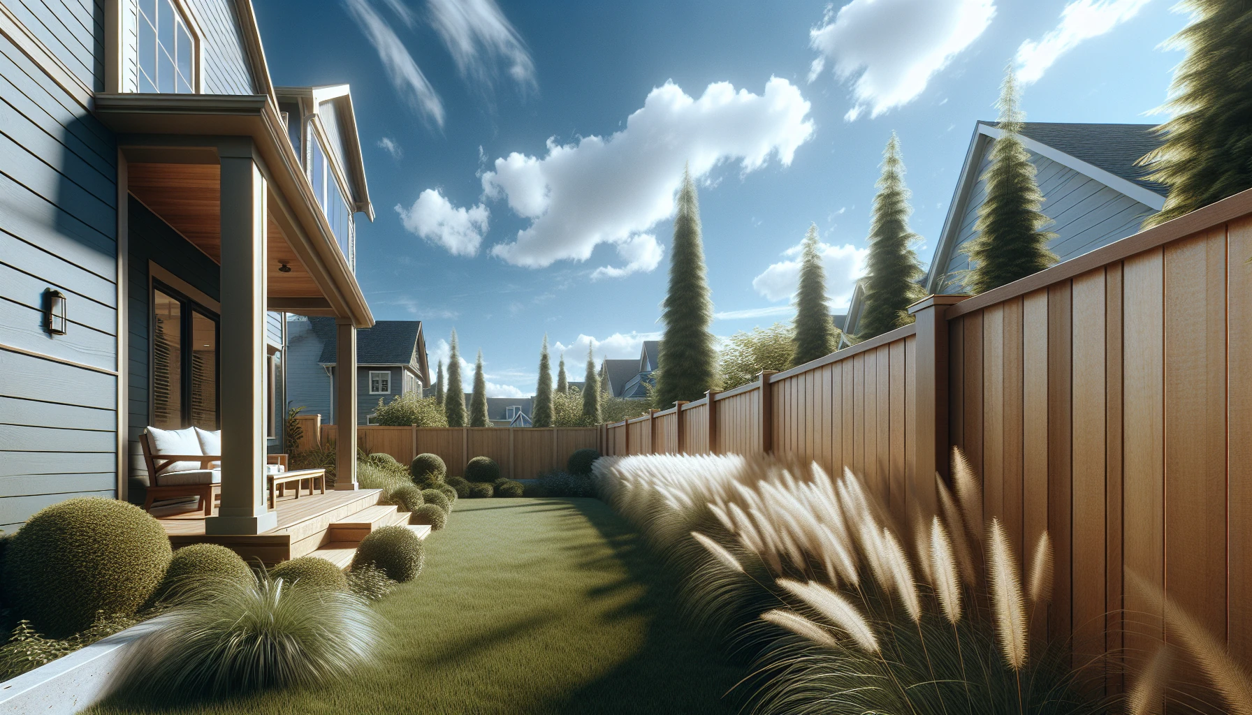 Narrow Backyards landscaping ideas-Sky Borrowing Strategy