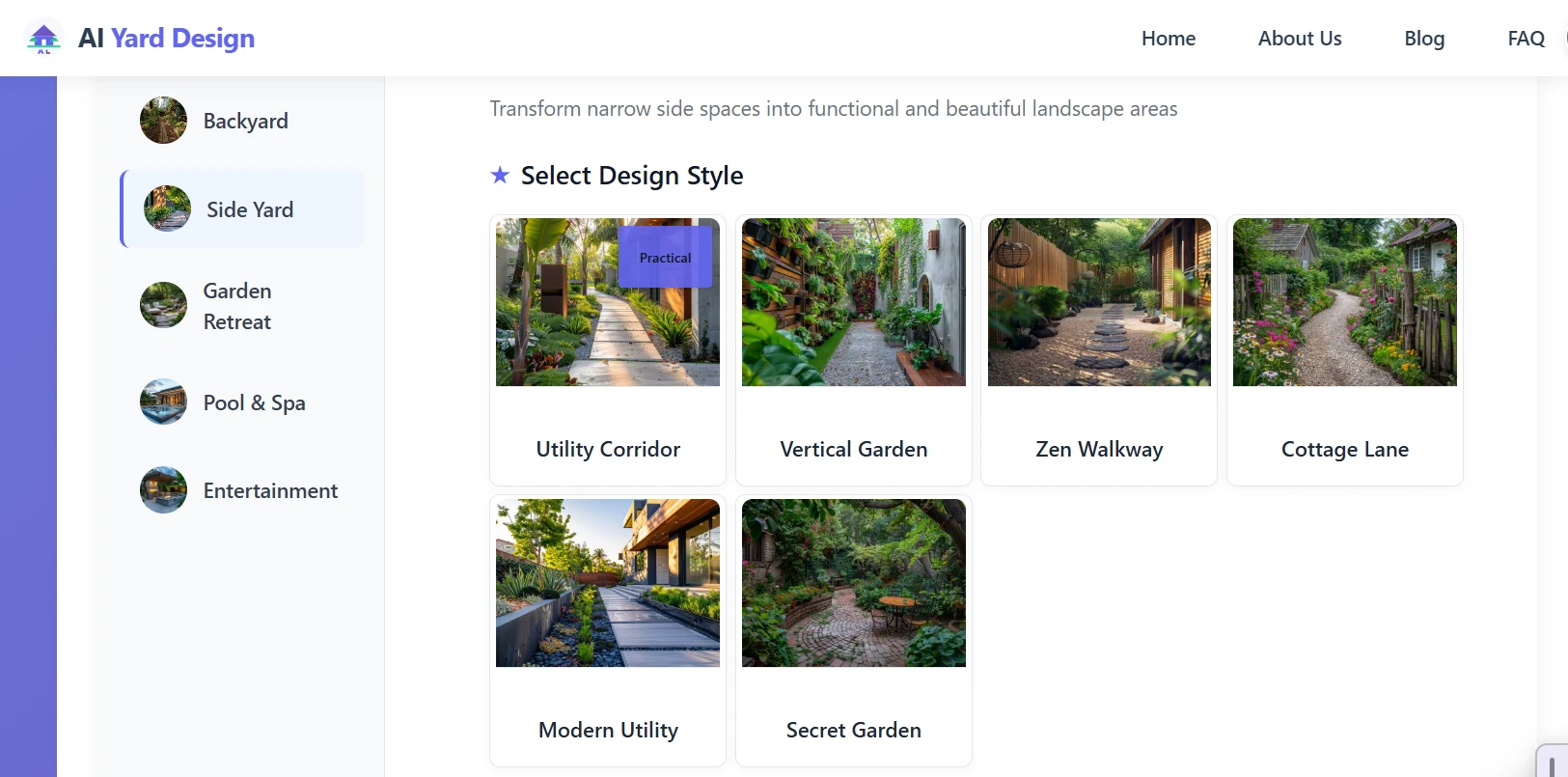 AI Side Yard Lanscape Design