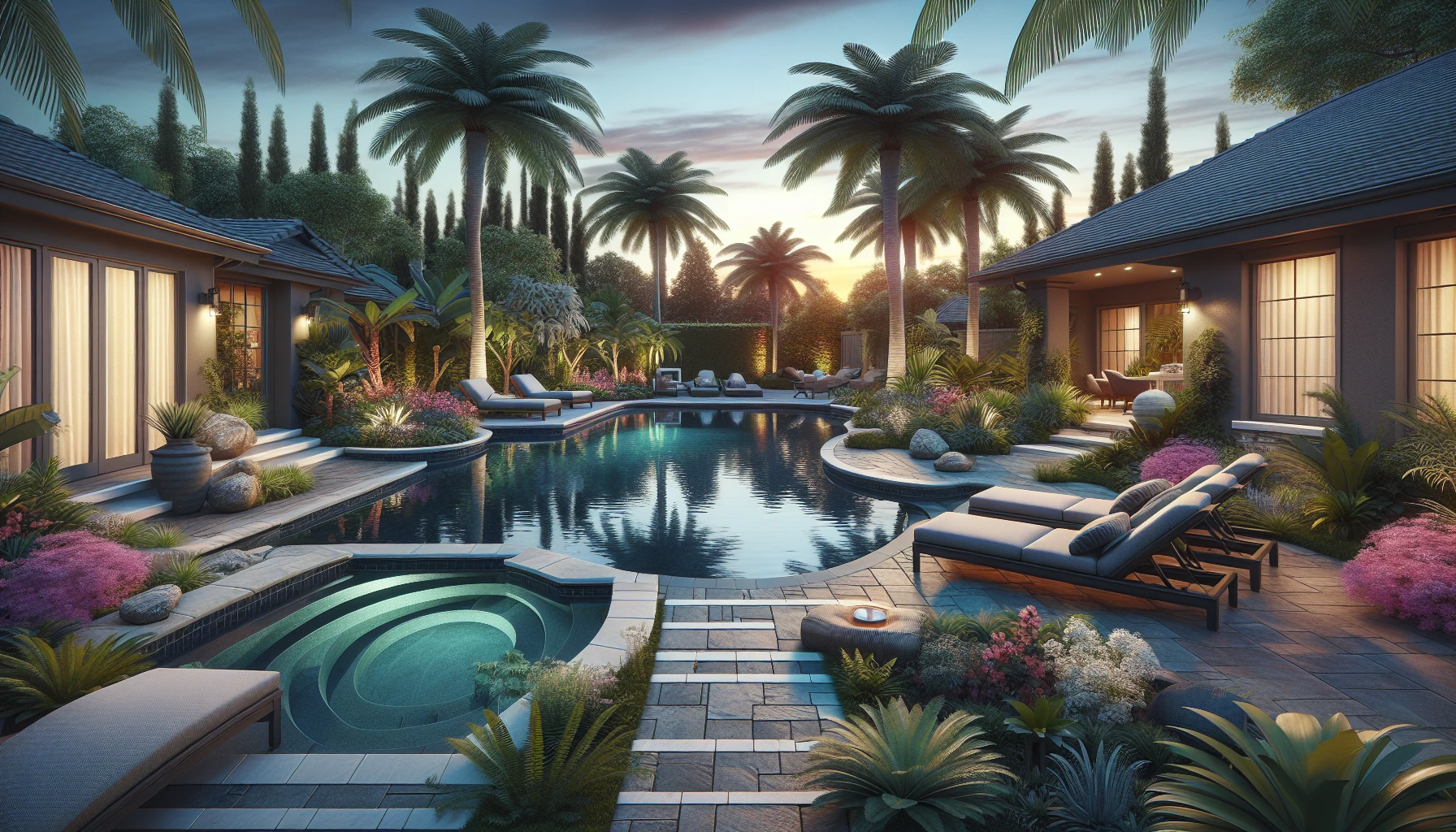 Entertainment and Functional Areas backyard landscaping-Pool Deck Landscaping