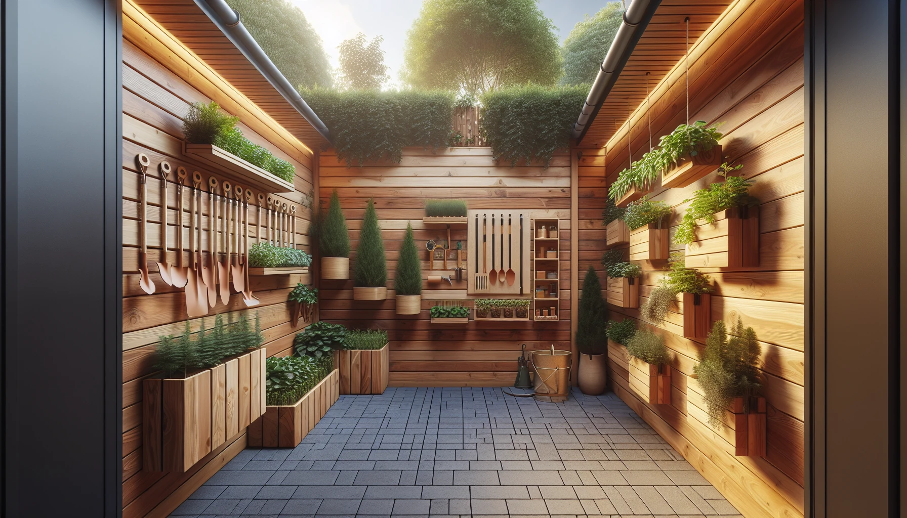 Narrow Backyards landscaping ideas-Wall-Mounted Space Liberation