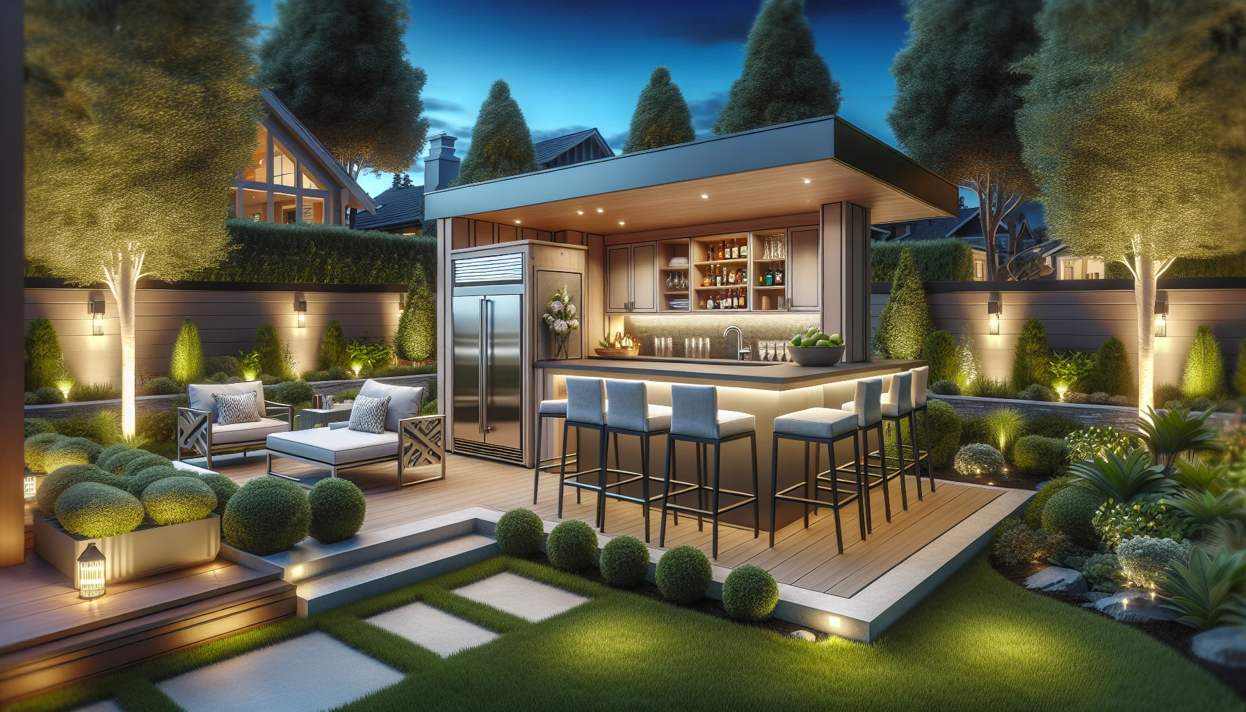 Entertainment and Functional Areas backyard landscaping-Outdoor Bar Stations