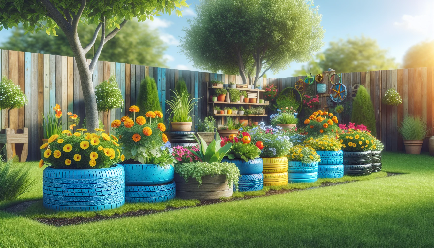 Budget-Friendly Backyard Solutions-Tire Planter Gardens