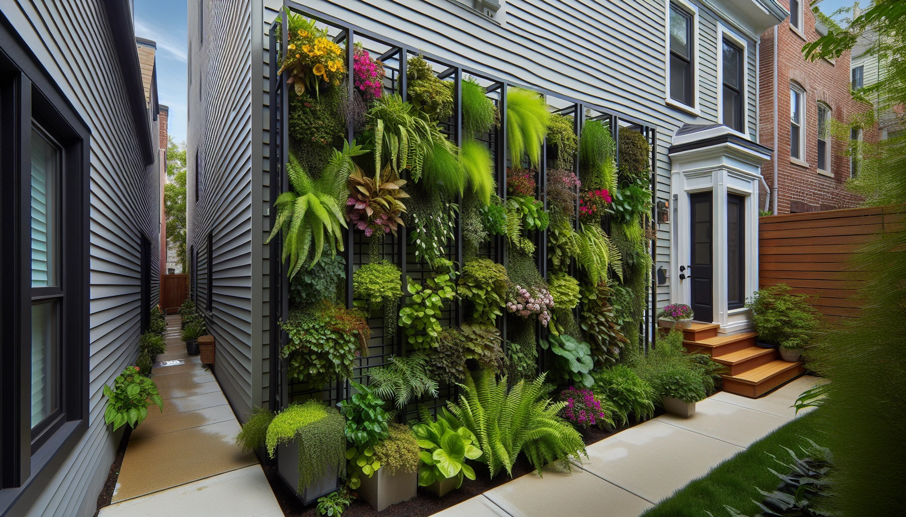 Plant-Focused Side Yard Landscaping Ideas-Vertical Garden Side Yard Design
