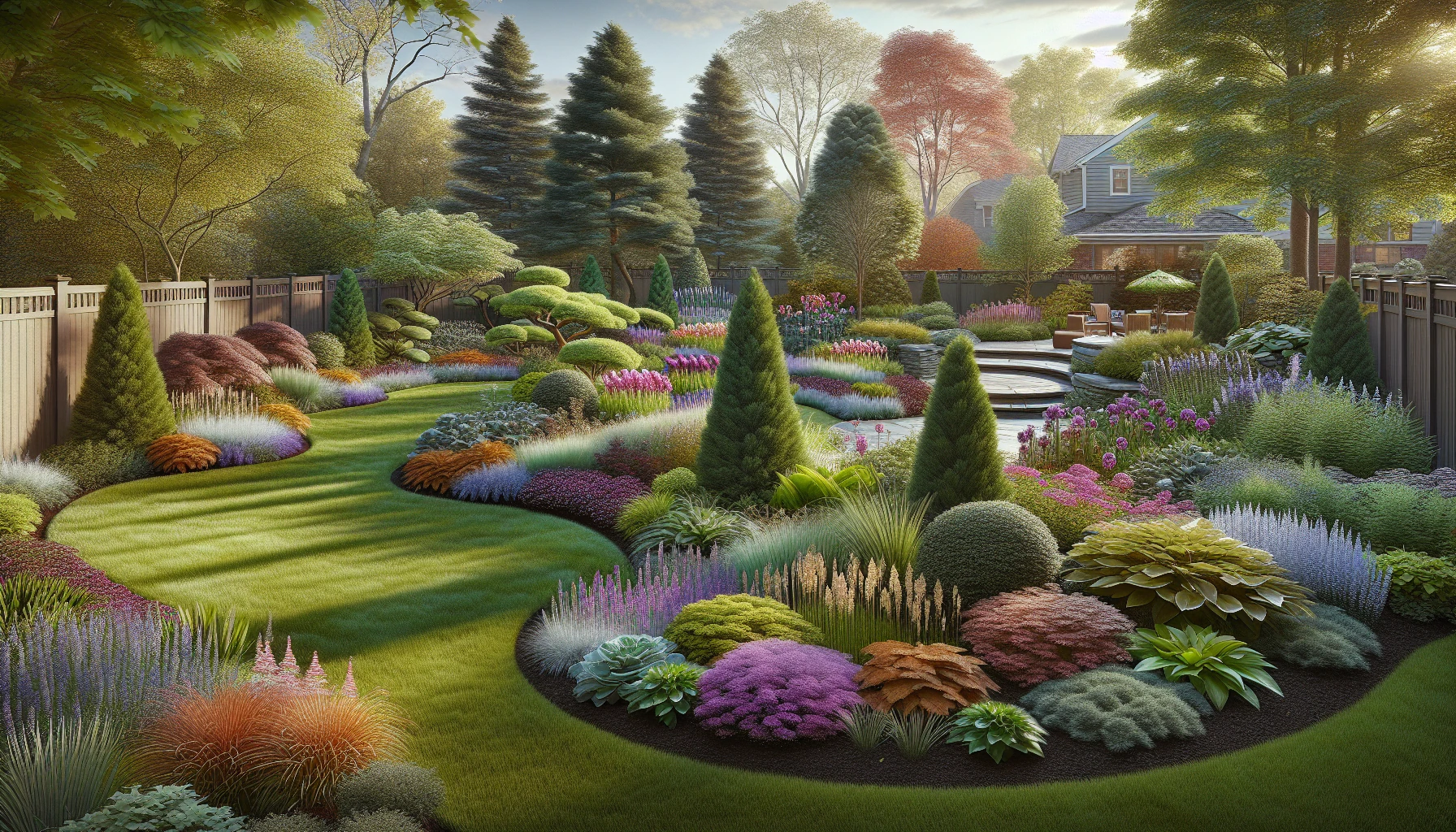 Plant Combinations and Garden Backyard landscaping-Four-Season Interest Gardens