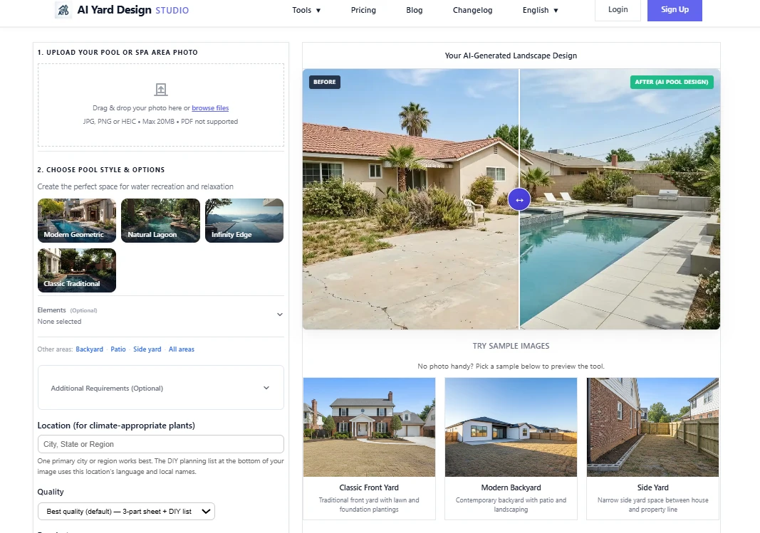 How to Use AI for Landscape Design - pool spa design styles